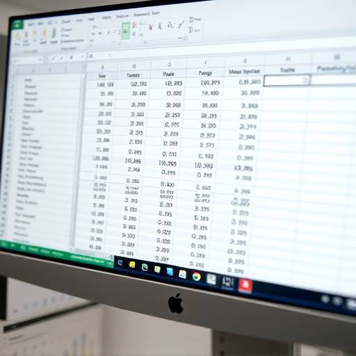 A spreadsheet on a computer screen, visualizing financial analysis.