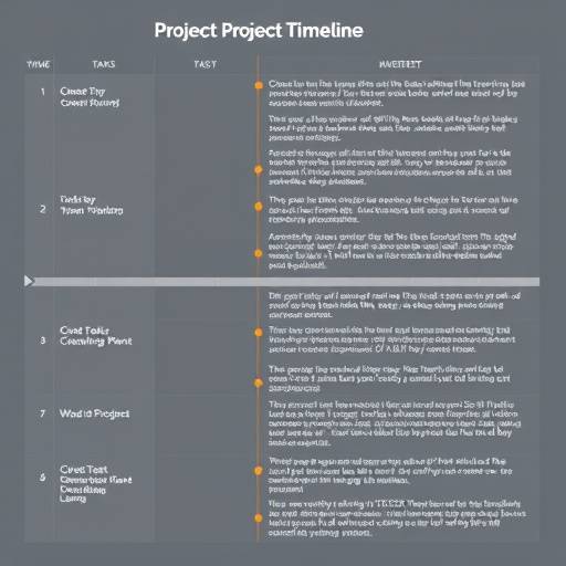 Image of a project management timeline with various tasks and milestones