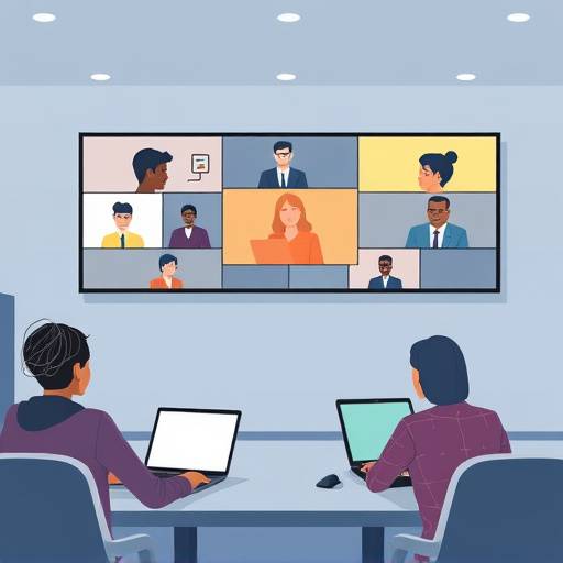 Image of a virtual classroom setup with online participants